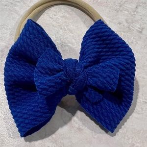 Babygirl Royal Blue Bow w/Nylon Band